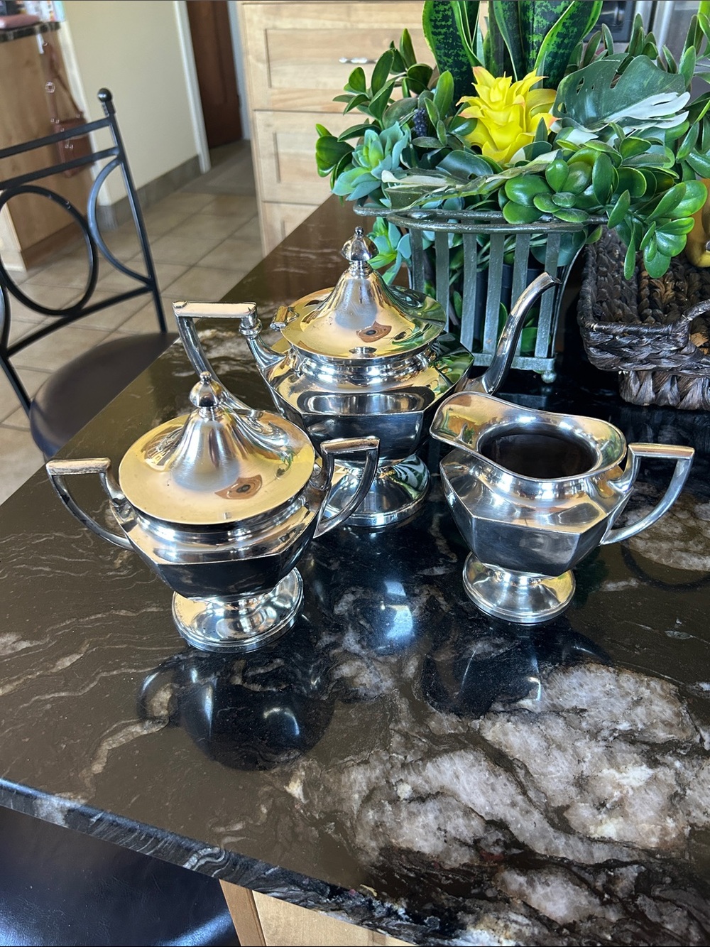 Classic Silver-Tone 3-Piece Tea Set — Teapot, Sugar Bowl & Creamer